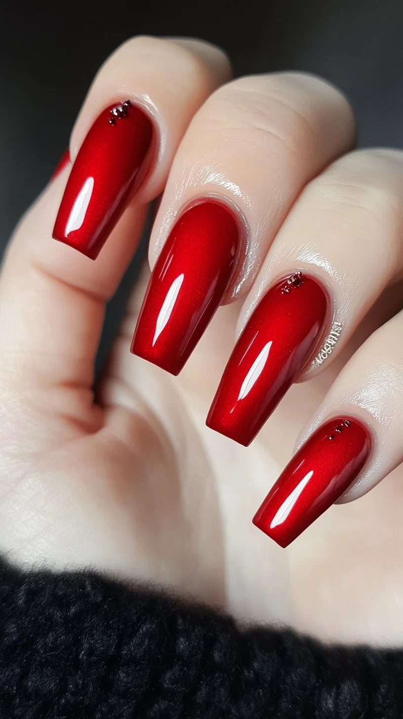 Bold and Chic: The Allure of Long Stiletto Nails in Glossy Red