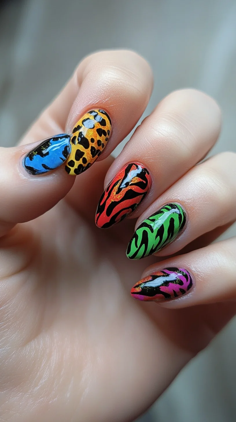 Bold and Vibrant: Unleash Your Inner Wild with Colorful Animal Print Nails