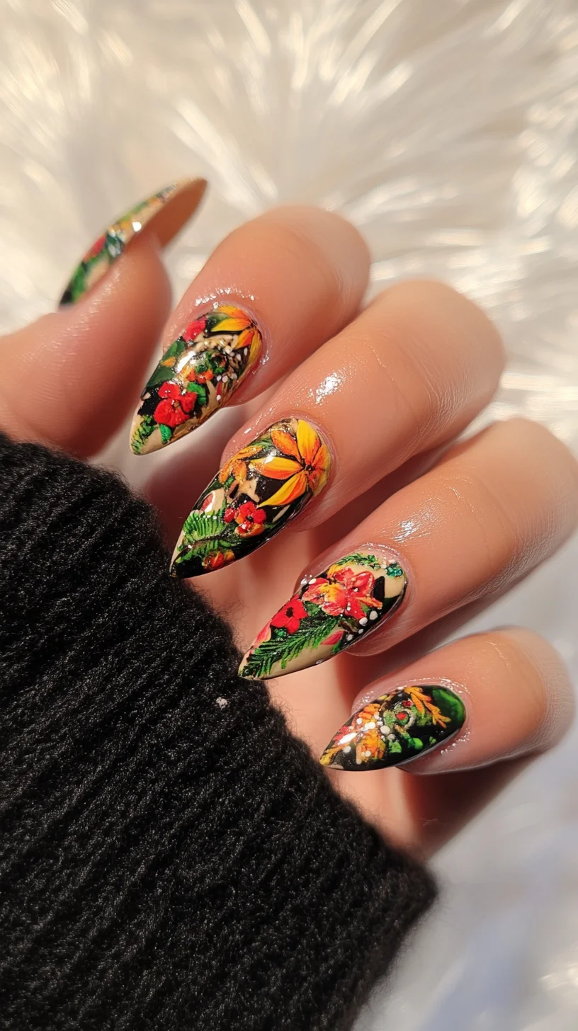 Bold Floral Elegance: Eye-Catching Nail Art for Every Occasion