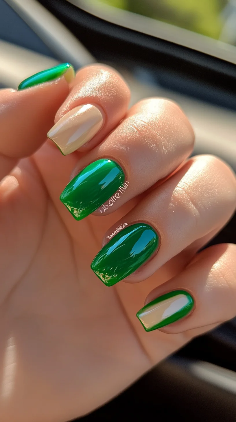 Bold Green Ombre: Elevate Your Nail Game with Vibrant Style