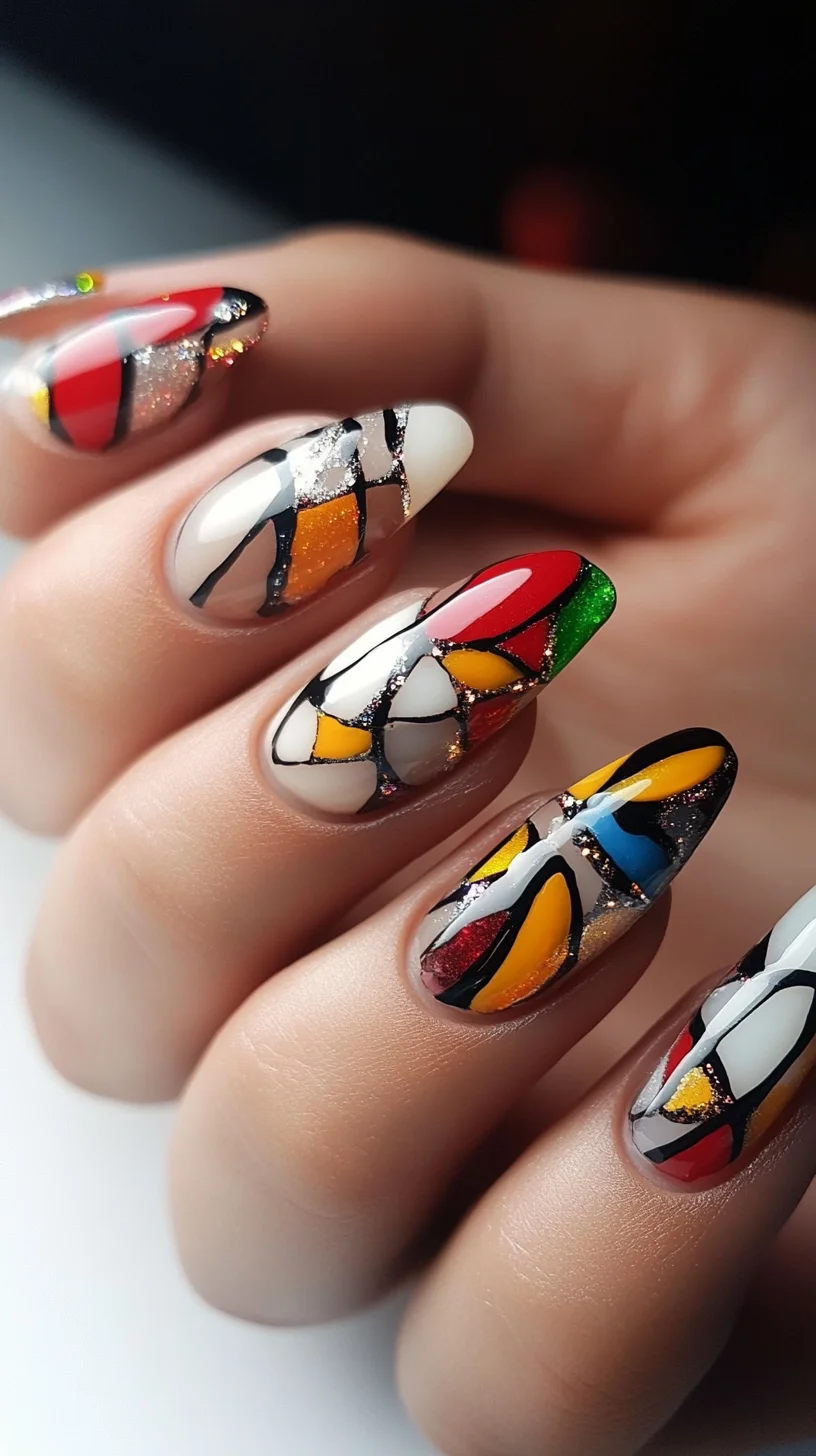 Bold Stained Glass Nails: A Vibrant Twist for Artistic Expression