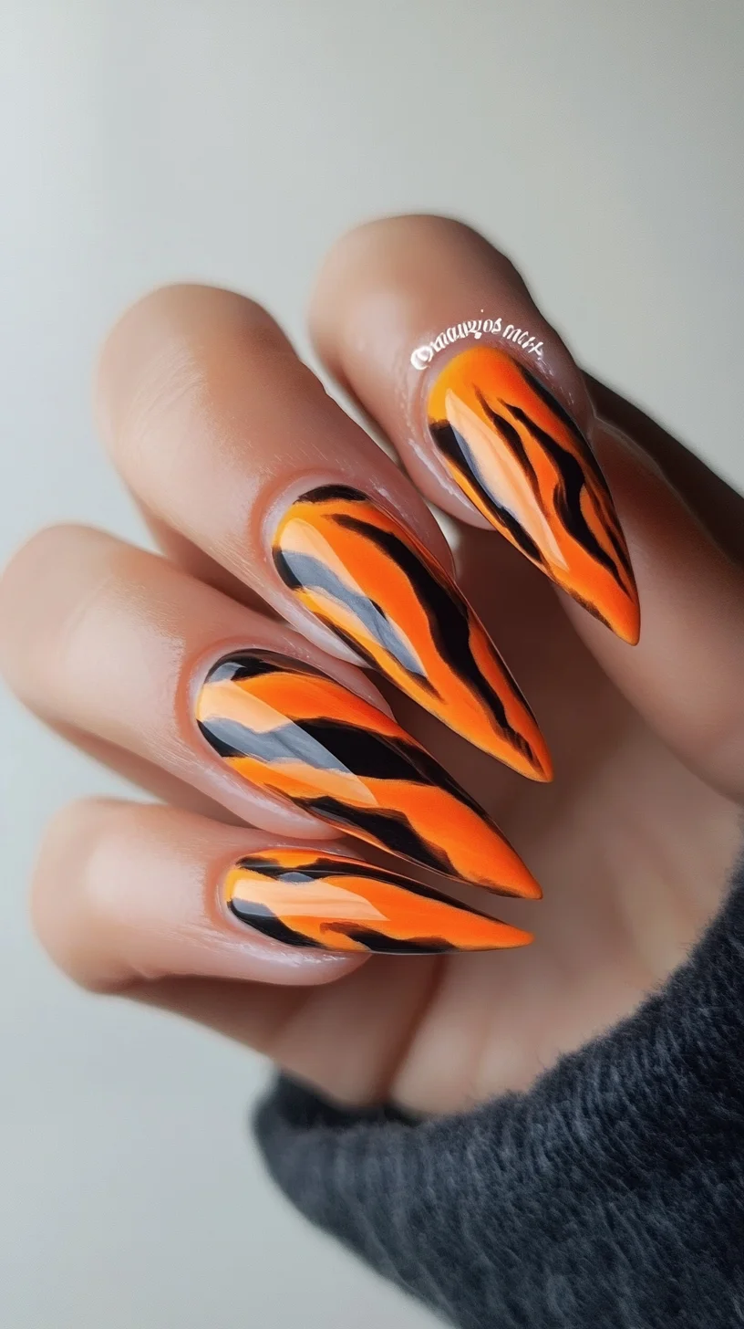 Bold Tiger Stripes: Fierce and Fun Nail Art for a Wild Look