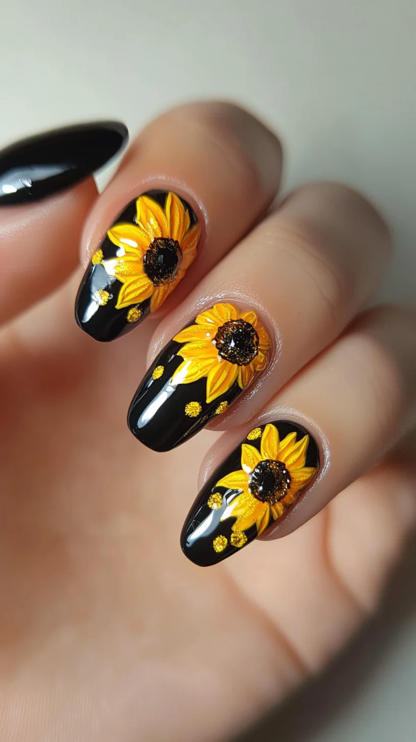 Brighten Your Look with Stunning Sunflower Nail Art