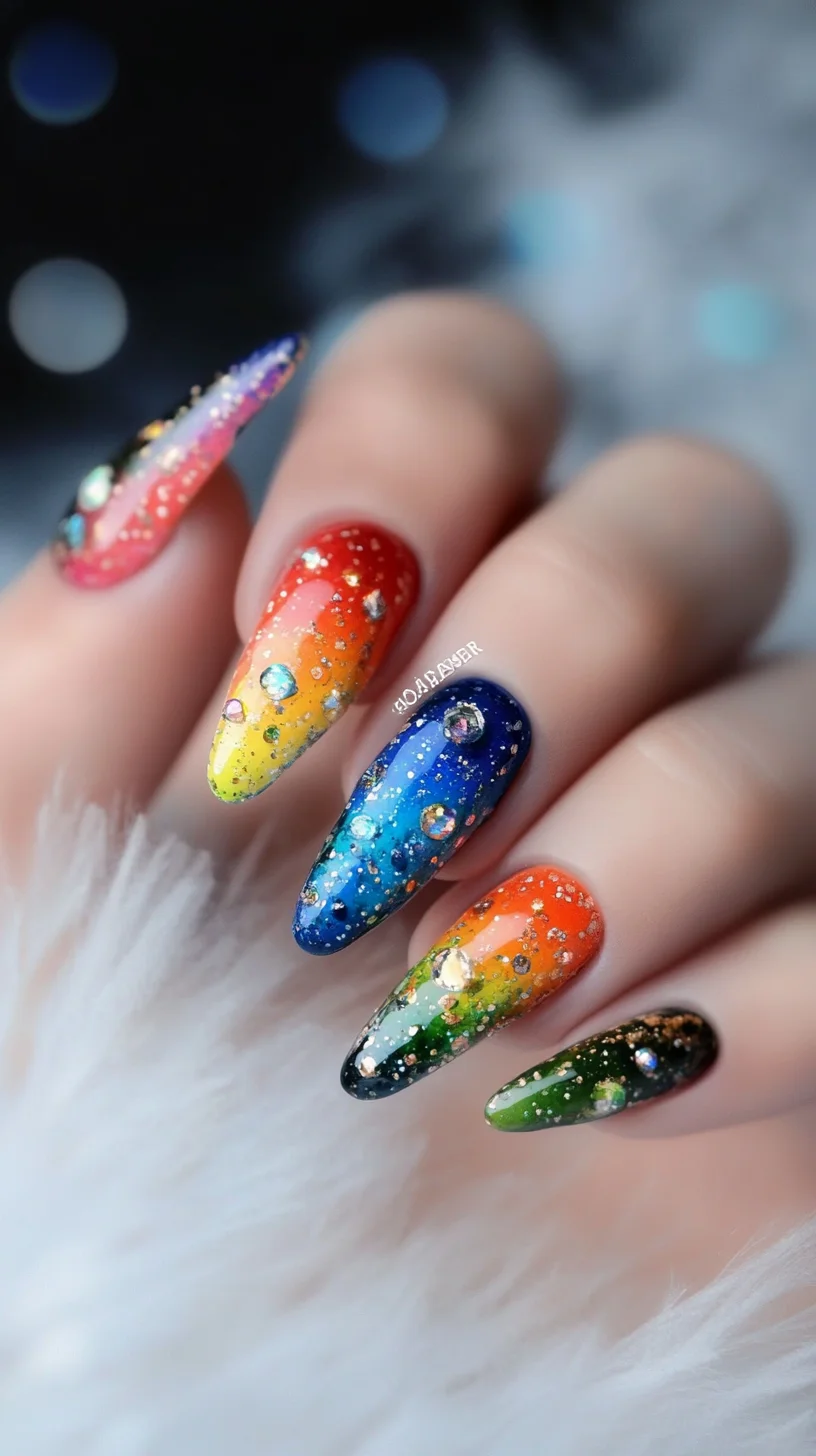 Captivating Rainbow Ombre Nails: A Dazzling Spectrum of Colors!