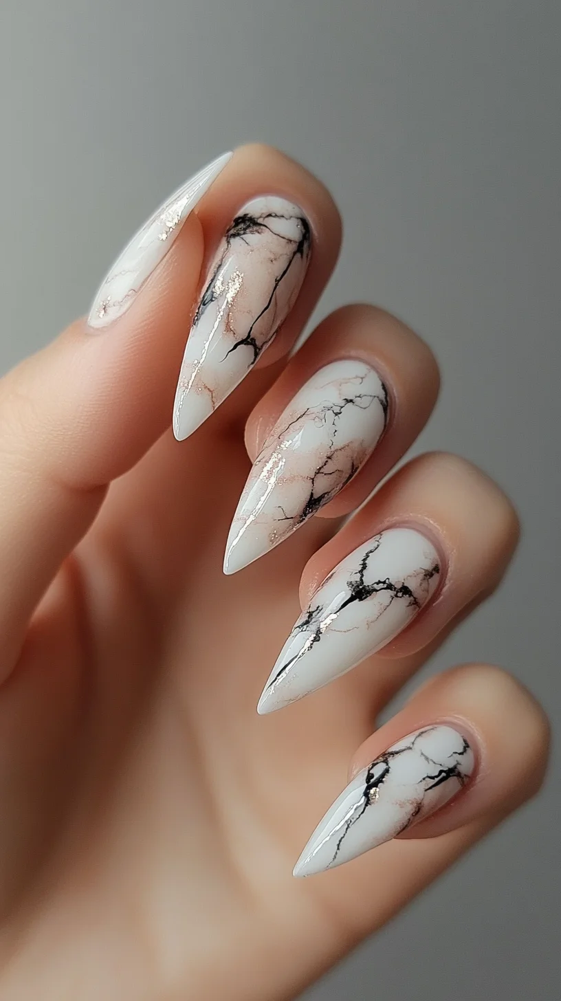 Chic Marble-Inspired Nail Art: Elevate Your Look with Stunning Design