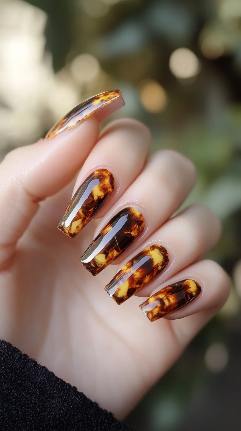 Chic Tortoiseshell Nails: A Bold Statement in Nail Art