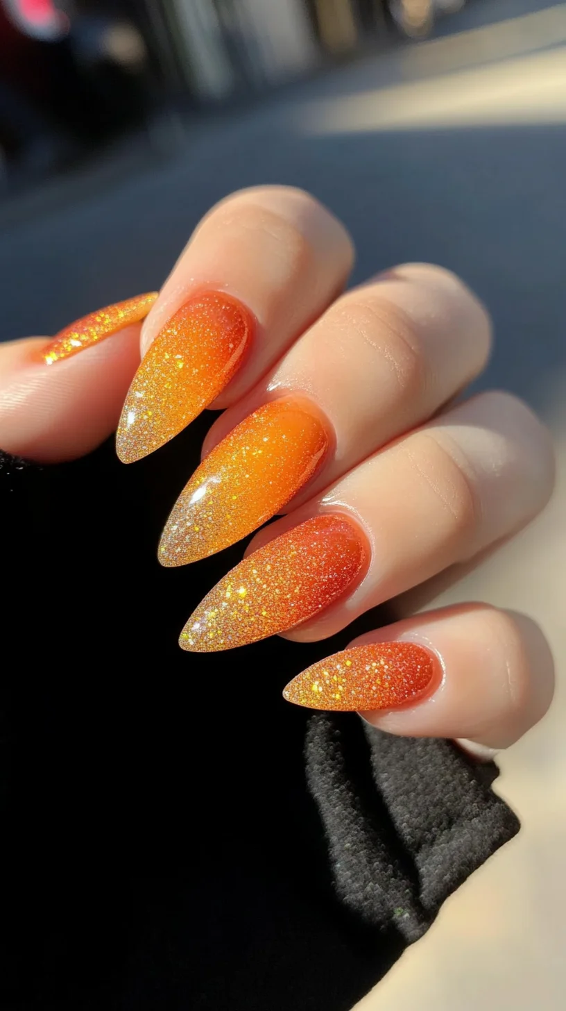 Dazzling Orange Ombre: A Glamorous Nail Art Trend for Every Occasion