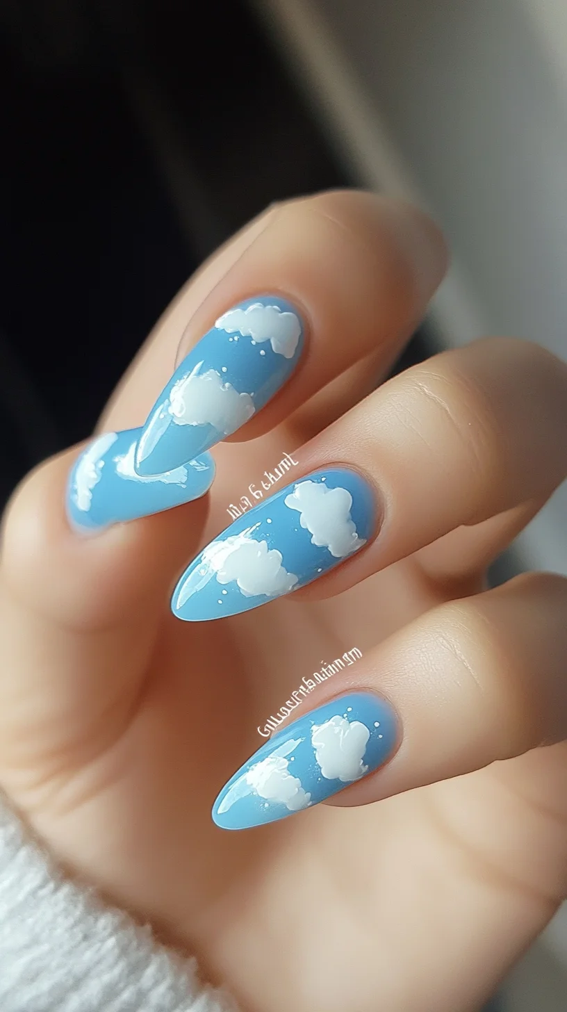 Dreamy Cloud Nail Art: Embrace Whimsical Elegance with Blue Sky Designs