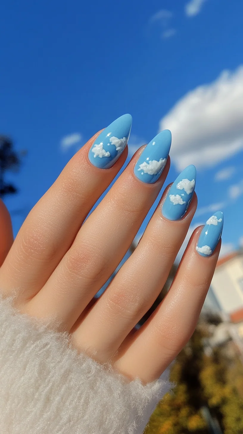 Dreamy Sky-Inspired Nails: Embrace Flawless Cloudy Elegance