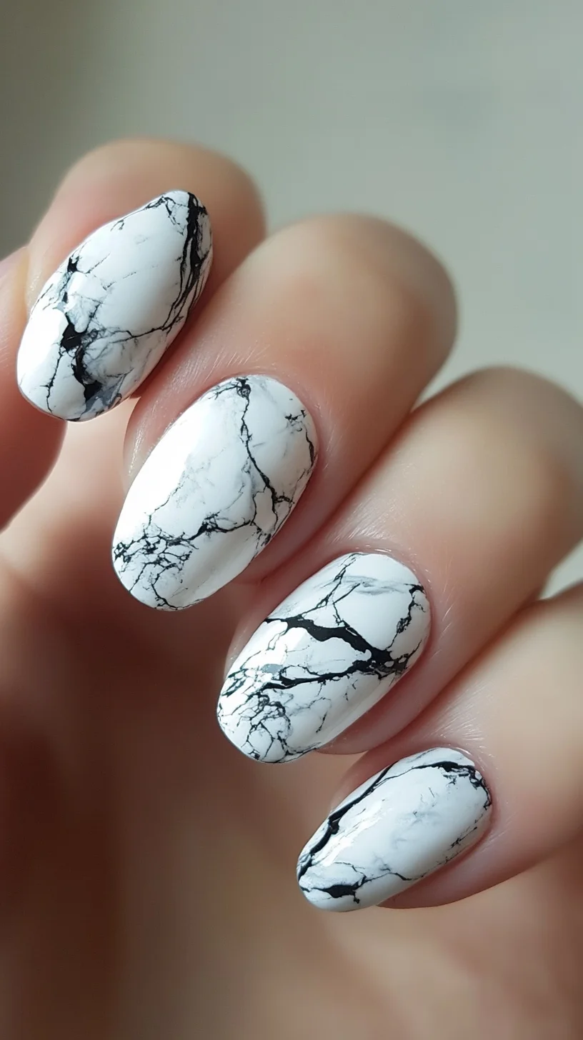 Effortlessly Chic Marble-Inspired Nail Art for Stunning Hands