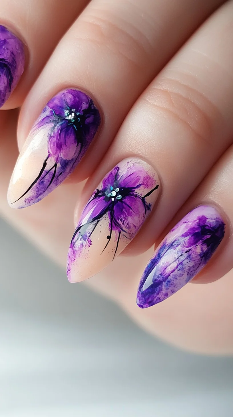 Effortlessly Elegant Floral Nail Art: Embrace Bold Colors and Artistic Flair