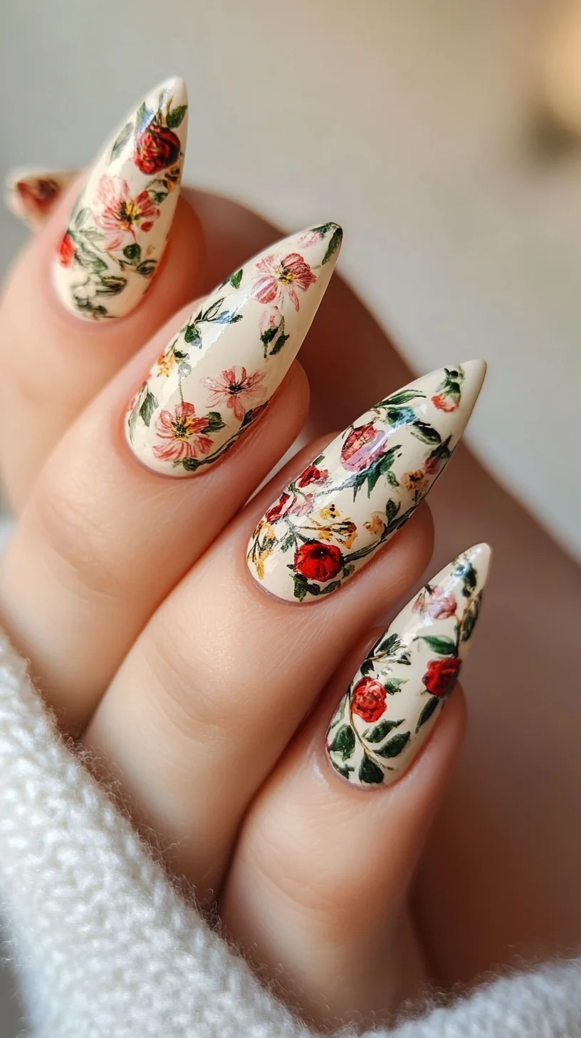 Elegant Floral Almond Nails: The Perfect Blend of Sophistication and Style