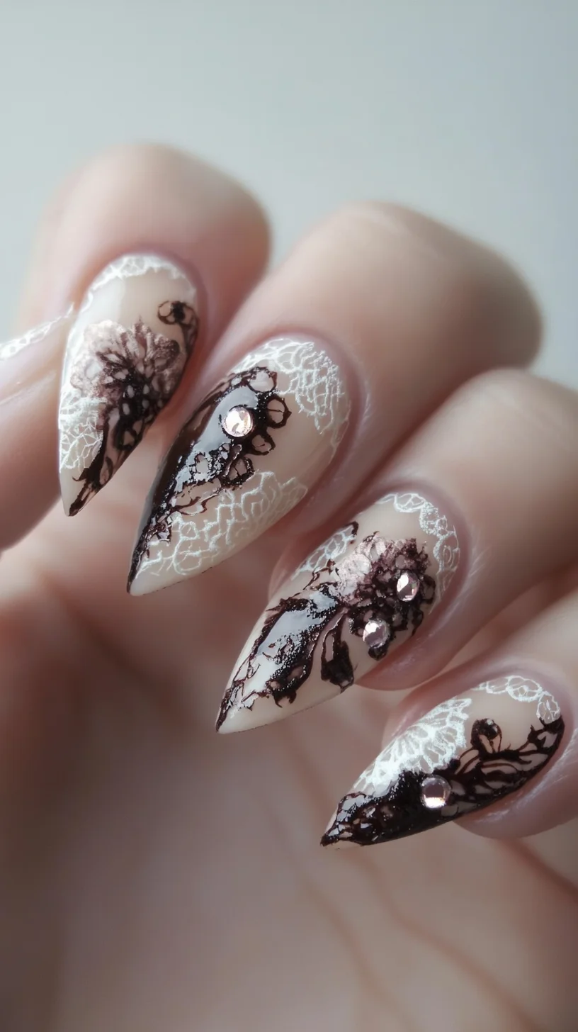 Elegant Lace and Floral Nail Art: A Stunning Statement for Any Occasion