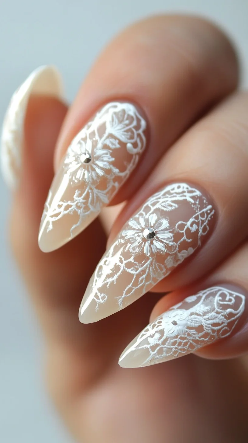 Elegant Lace Nail Art: A Stunning Fusion of Intricacy and Glamour