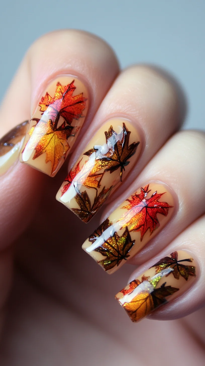 Embrace Autumn with Vibrant Fall Leaf Nail Art for a Stunning Seasonal Look