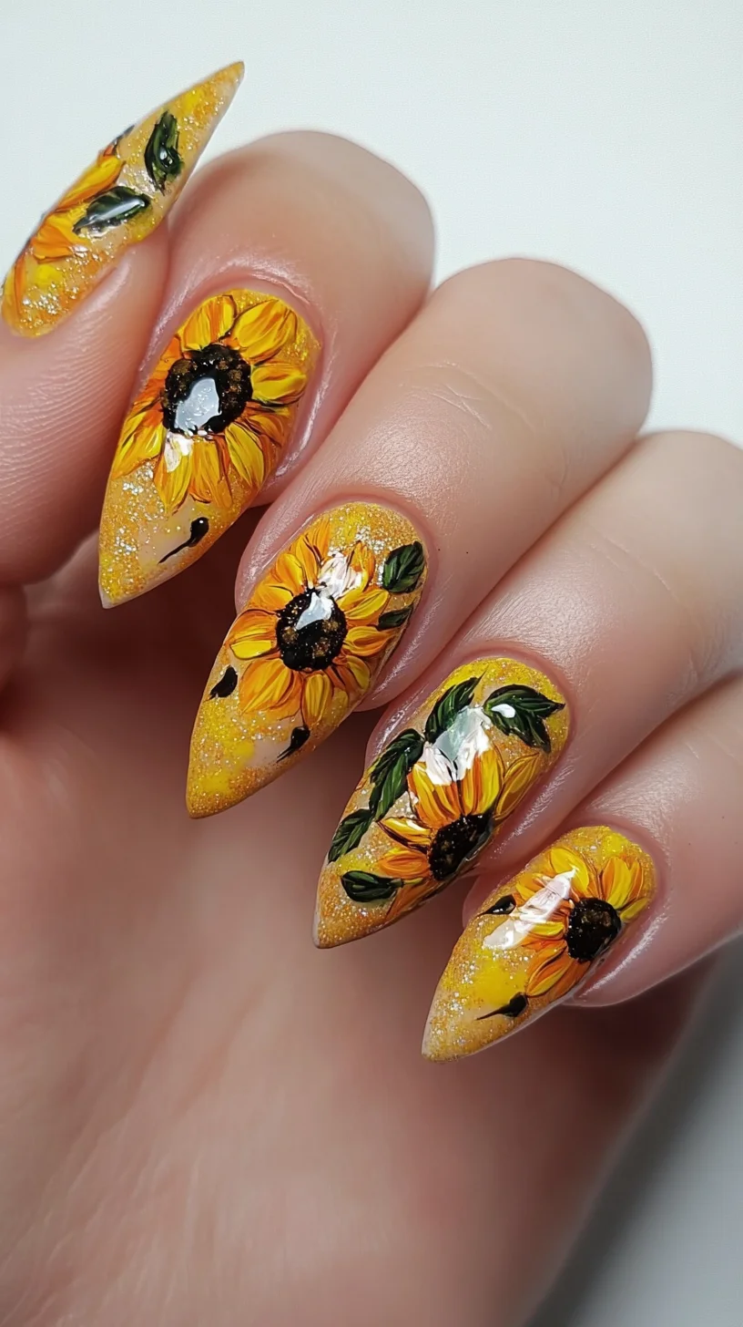 Embrace Summer Vibes with Stunning Sunflower-Inspired Nail Art