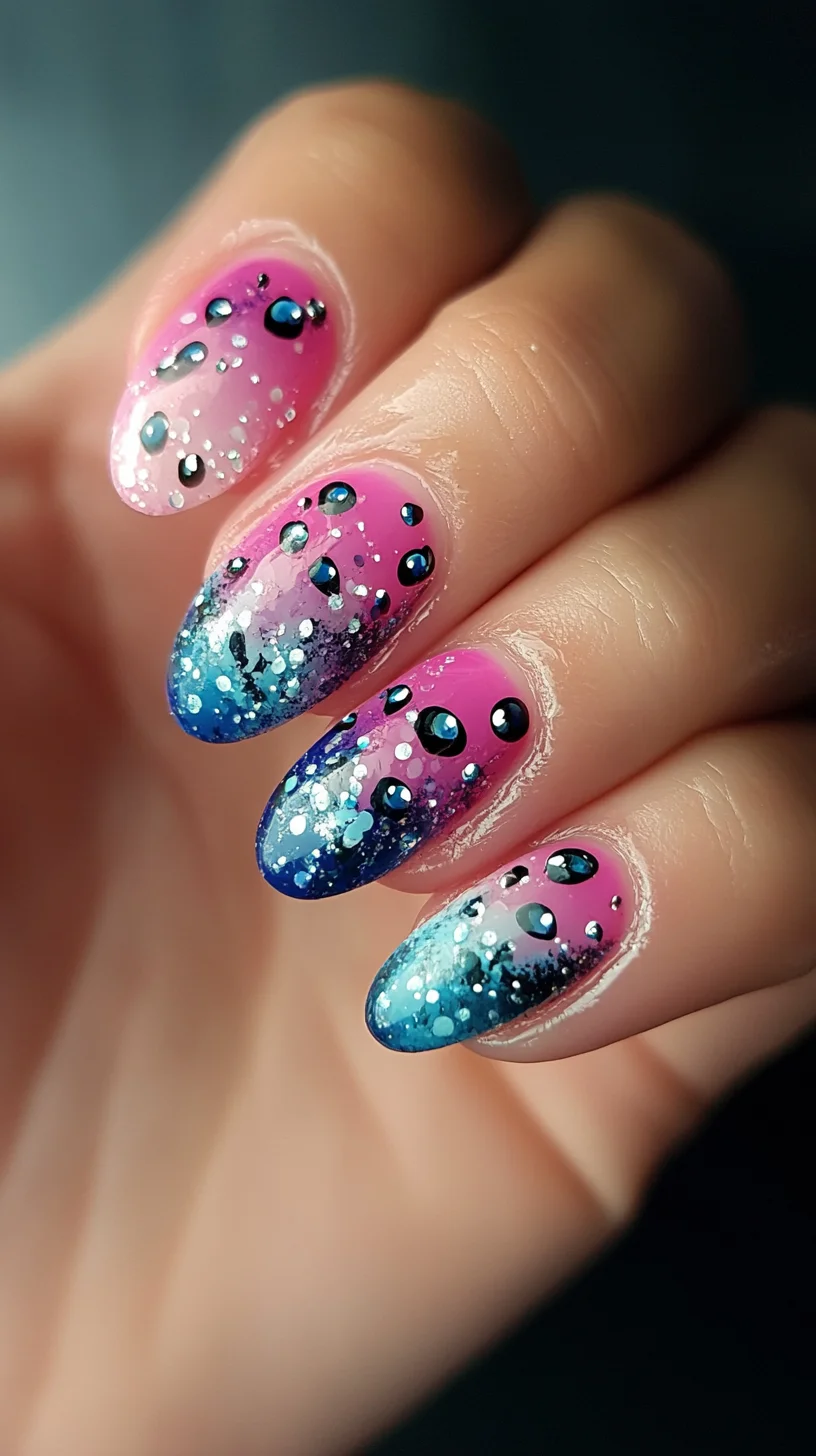 Eye-Catching Ombre Glitter Nails: A Dazzling Blend of Color and Sparkle