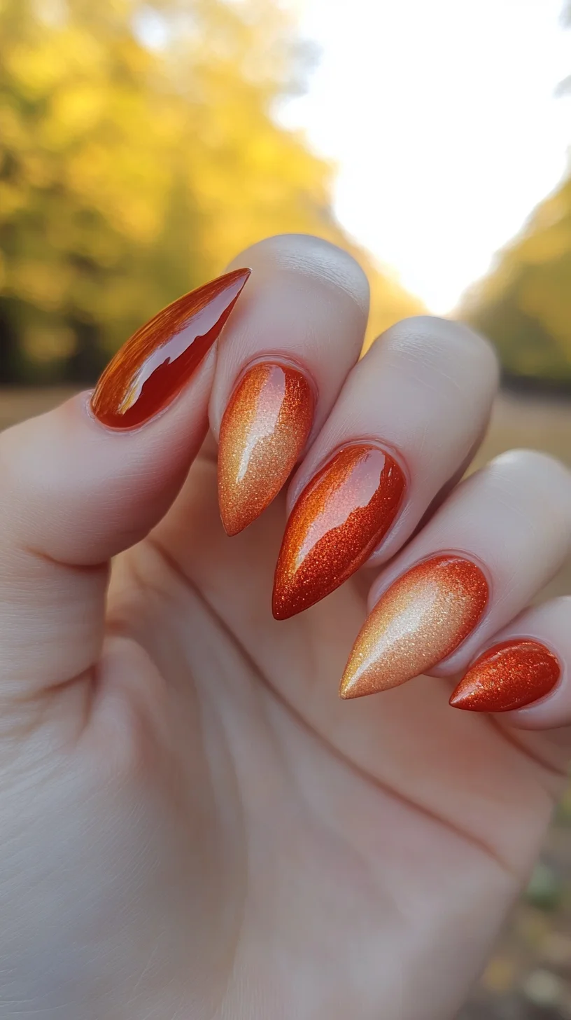 Fiery Ombre Nails: Ignite Your Style with Bold Color Transitions