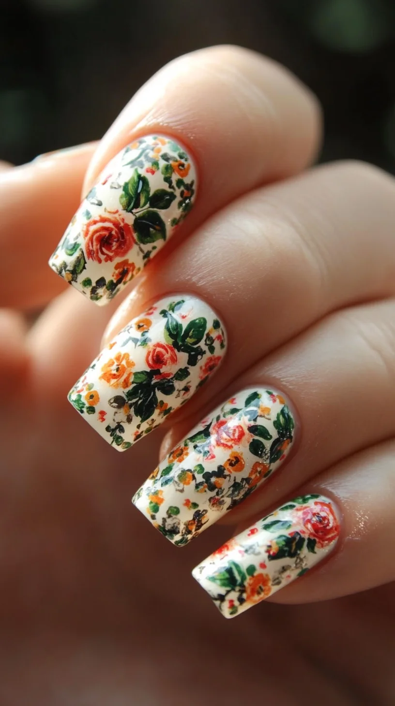 Floral Elegance: A Chic Design for Statement Nails