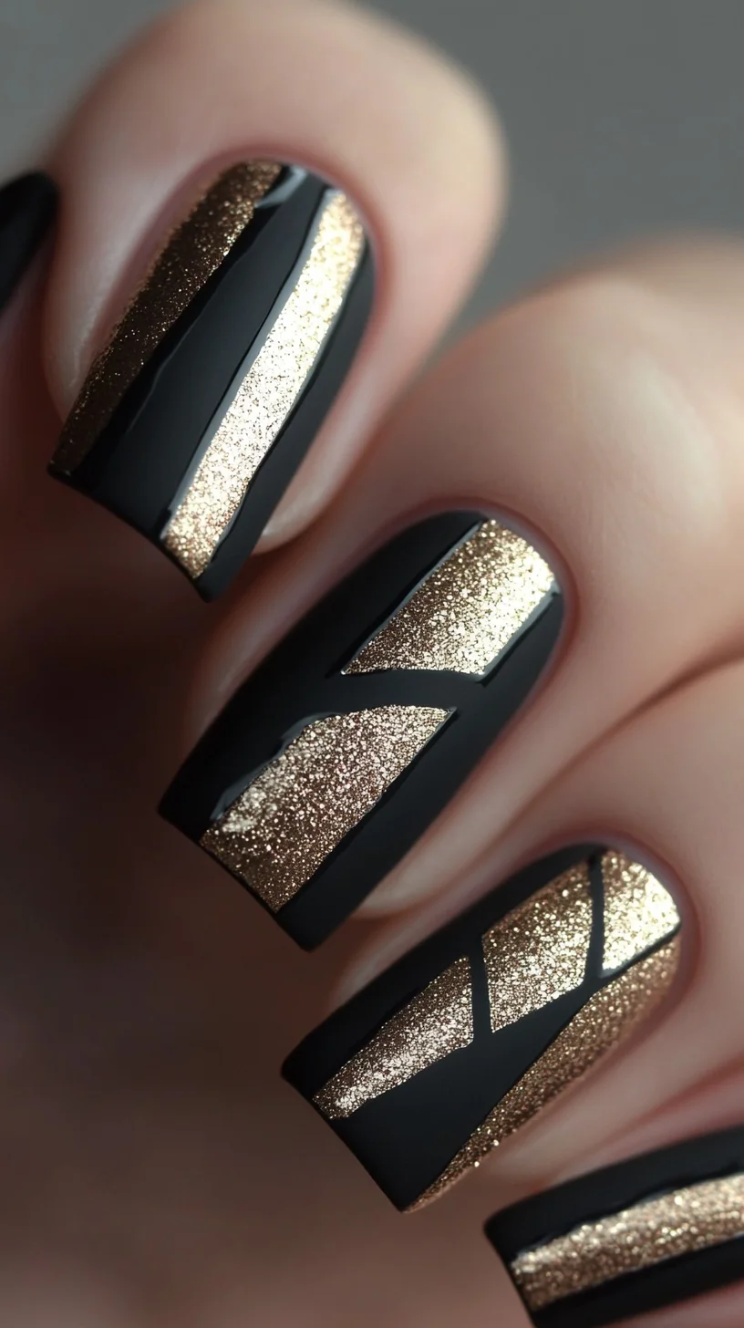 Glamorous Black and Gold Nail Art: A Perfect Blend of Chic and Sparkle