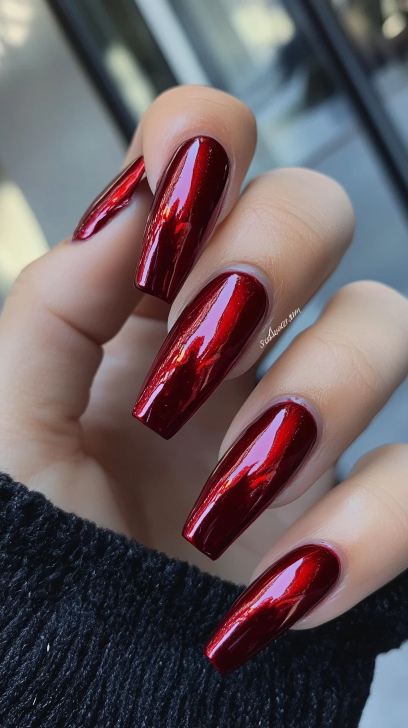 Glossy Burgundy Stiletto Nails: A Bold Statement for Any Occasion