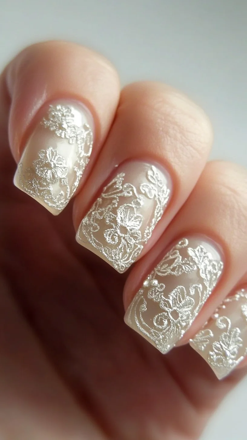 It seems you've uploaded a nail art image. I can certainly help you with that! 

 Elegant Floral Lace: The Perfect Nail Art for Sophisticated Occasions