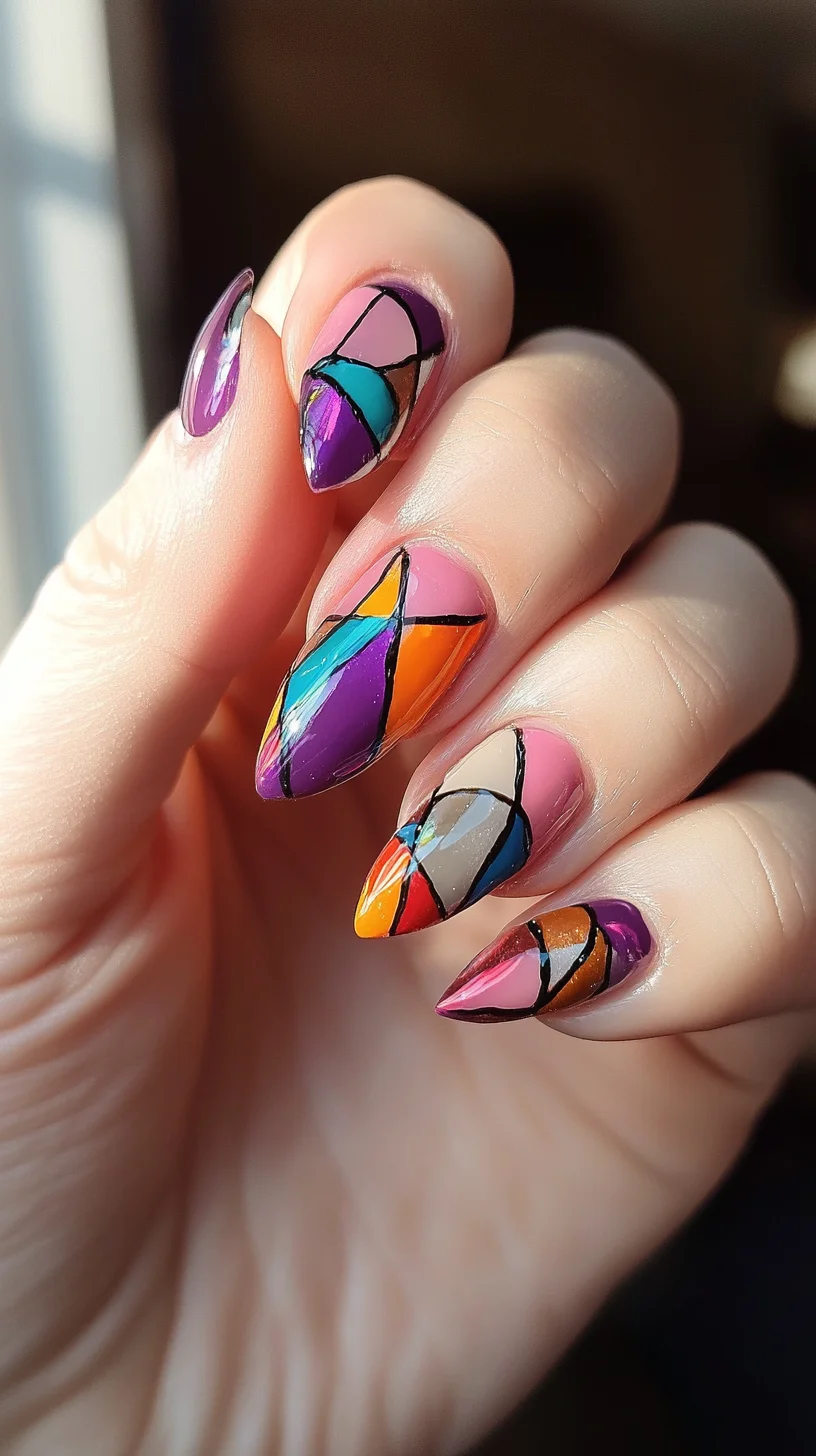 Modern Geometric Nail Art: A Bold Statement of Color and Creativity