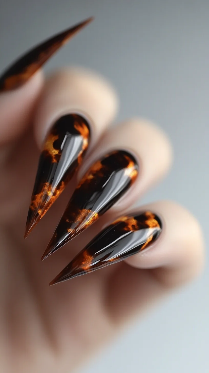 Sharp and Stylish: Elevate Your Look with Fierce Tortoiseshell Nail Art