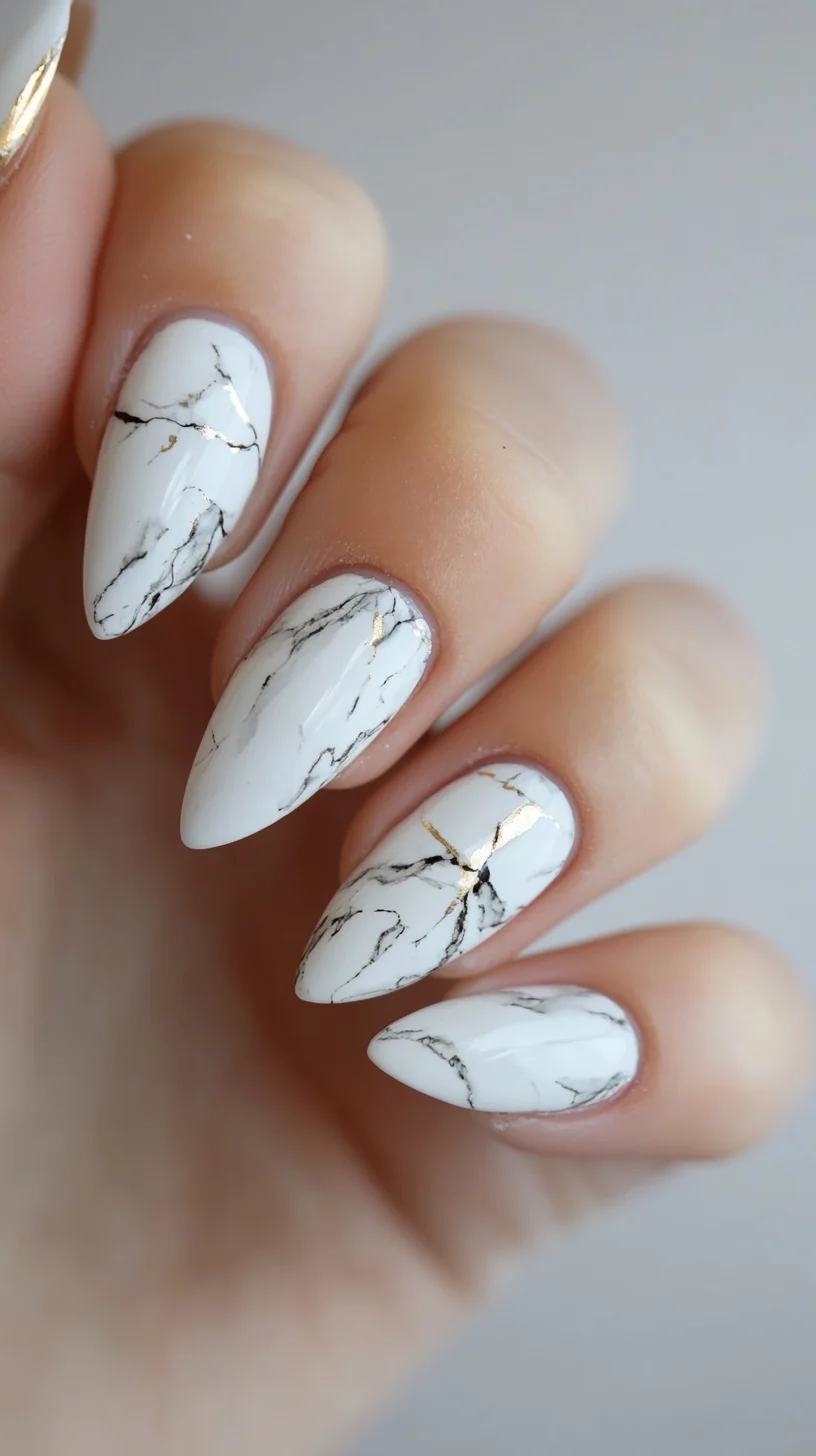 Sleek Marble-Inspired Nails: Elevate Your Style with a Touch of Elegance