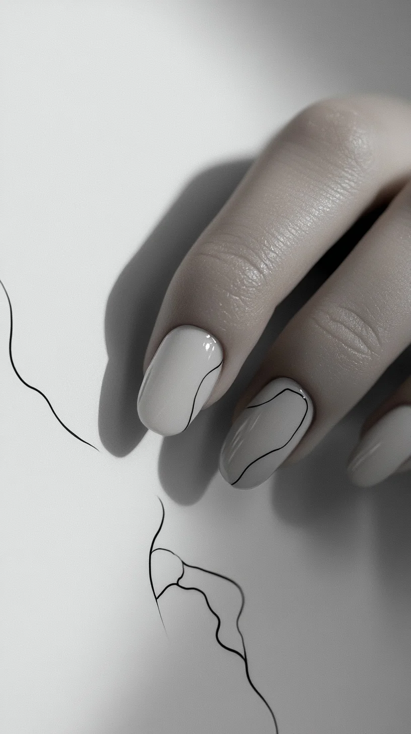 Sleek Minimalism: Embrace Elegant Lines with this Chic Nail Art Style