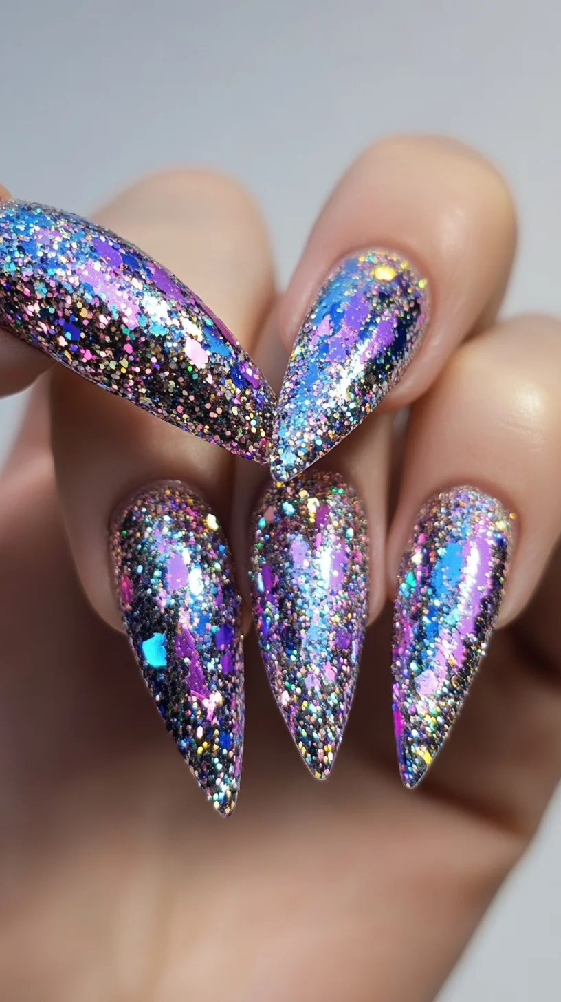 Sparkling Glam: Dazzling Glitter Nails for a Show-Stopping Look