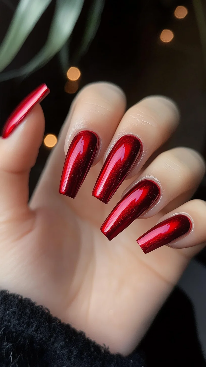 Striking Glossy Red Long Nails: A Bold Statement of Elegance and Style