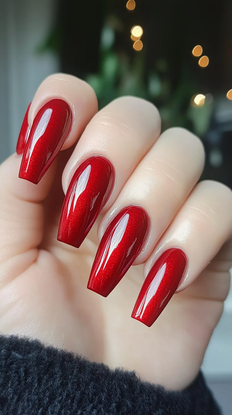 Striking Red Glam: Luscious Long Nails that Turn Heads