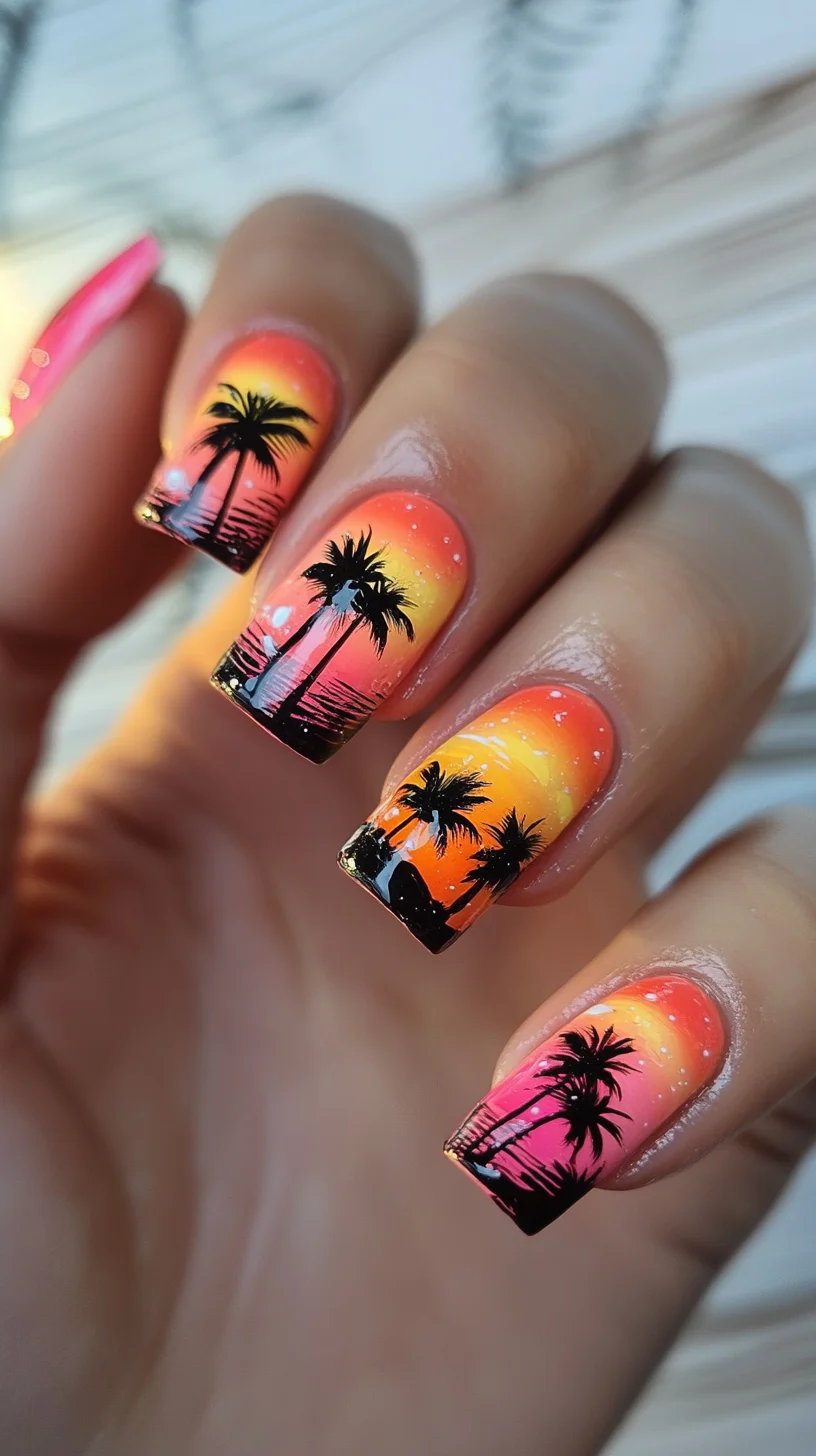 Tropical Sunset Nails: A Vibrant Celebration of Summer Vibes