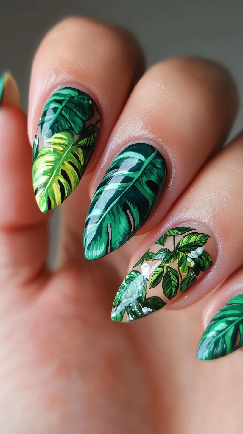 Tropical Vibes: Embrace Nature with Stunning Leaf-Inspired Nail Art