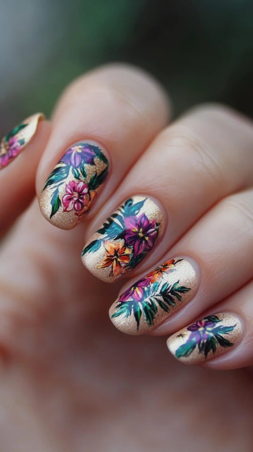 Vibrant Floral Nail Art: A Perfect Blend of Elegance and Whimsy