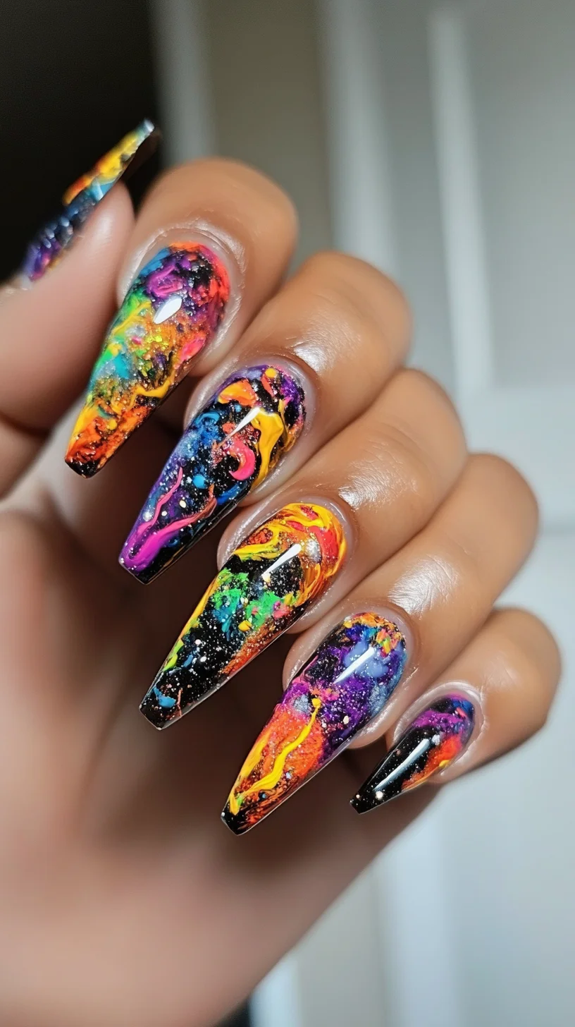 Vibrant Galaxy-Inspired Nail Art: A Cosmic Touch to Your Look