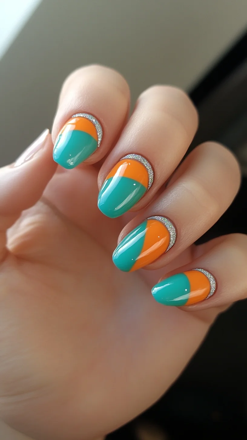 Vibrant Geometric Nails: A Bold Statement with Bright Colors