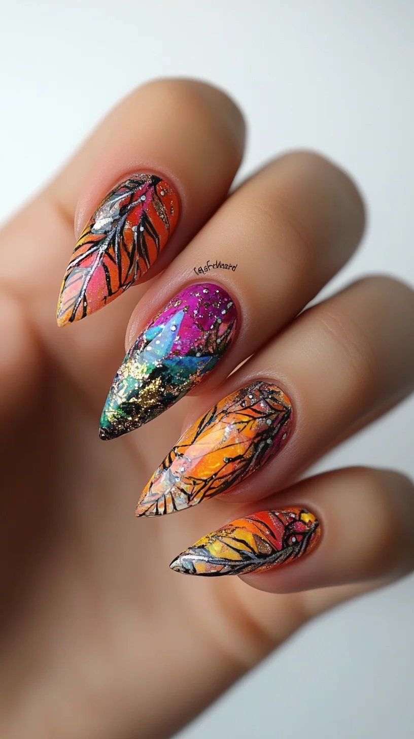 Vibrant Leafy Art: Bold Nail Designs for Every Occasion