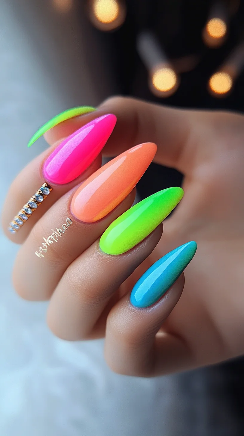 Vibrant Neon Stiletto Nails: A Bold Statement for Every Occasion