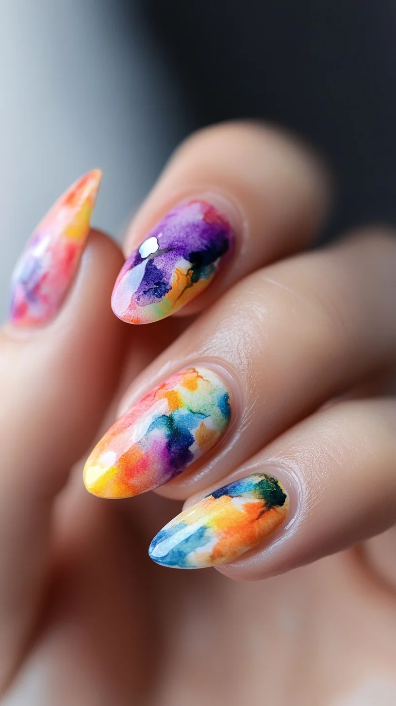 Vibrant Watercolor Nails: A Splash of Creativity at Your Fingertips