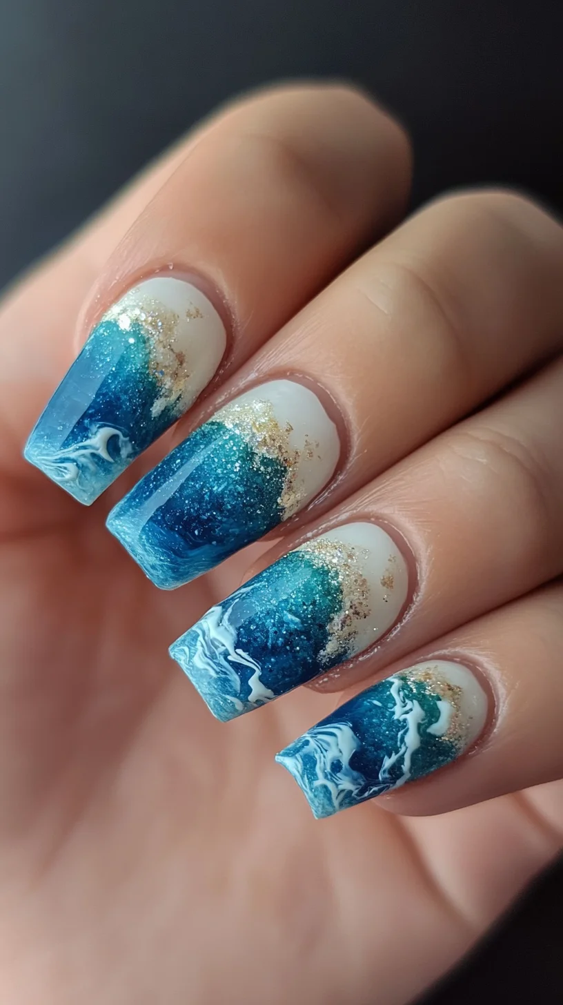 Wave-Inspired Ombre Nails: A Splash of Oceanic Elegance